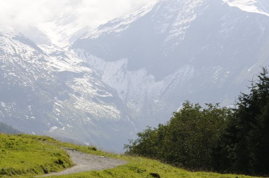 Glacier of the Grossglockner, the highest mountain of Austria.
