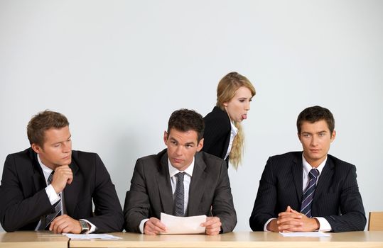 Portrait of business people working in office