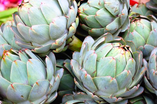 Shot of fresh artichokes at french market