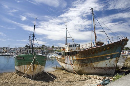 Two shipwrecks at Camaret-sur-mer in Brittany, France