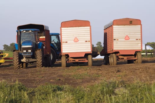 Tractors ready for work - summer time.