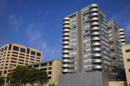 Madison, Wisconsin - lakefront apartment buildings.