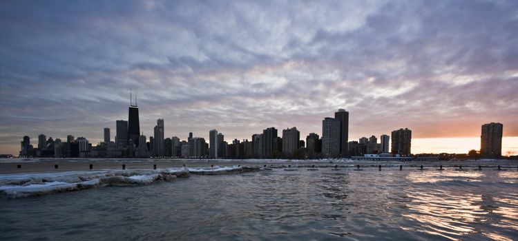 Evening in Downtown Chicago, IL.