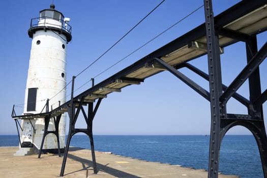 Manistee North Pierhead Lighthouse, Michigan, USA.