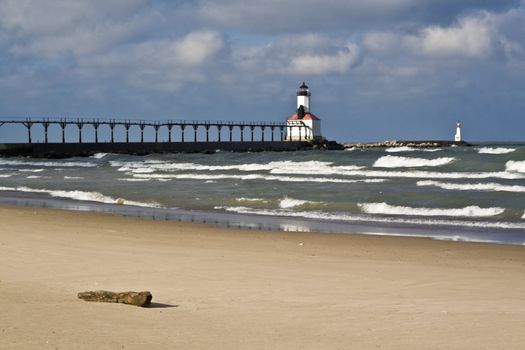 Lighthouse in Michigan City, Indiana.