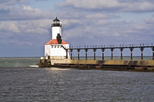 Lighthouse in Michigan City, Indiana.