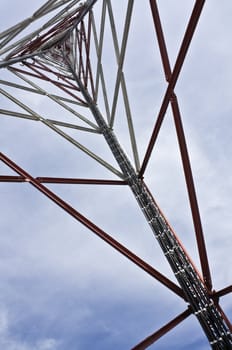 Coax Cabels climbing Lattice Tower