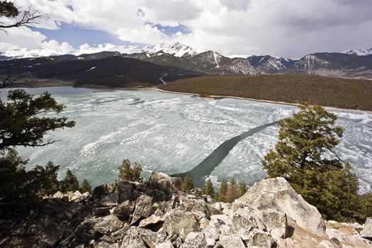 Frozen Lake in Rockies, Colorado