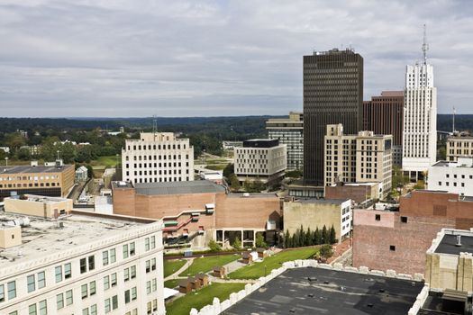 Buildings in Downtown of Akron, Ohio.