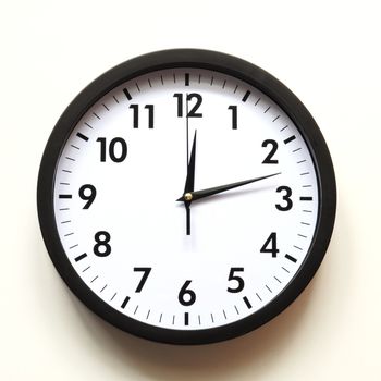 time concept with watch or clock on white wall