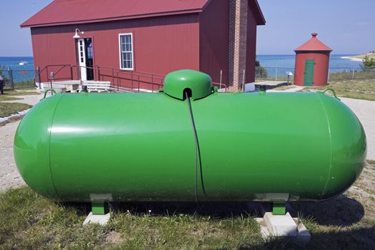 Green Tank, Red Shed - seen in Michigan.