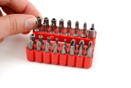 stock pictures of interchangable screw tips in screwdrivers