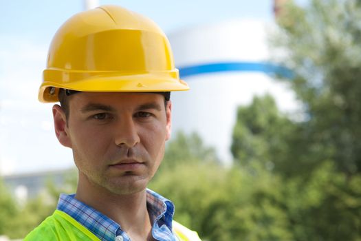 Portrait of architect in hardhat