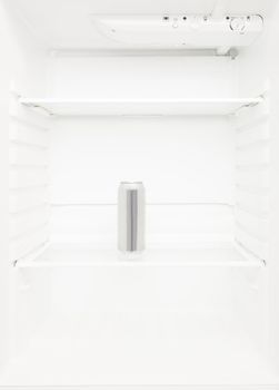 Lonley beer can in the Refrigerator