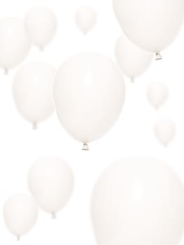 Several balloons isolated on white background