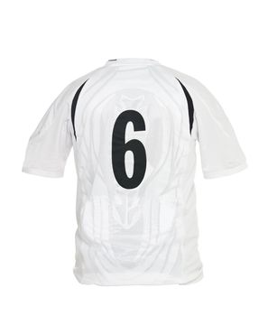 Football shirt with number 6 isolated on white background
