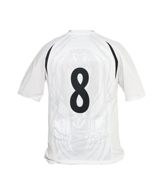 Football shirt with number 8 isolated on white background