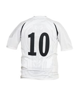 Football shirt with number 10 isolated on white background