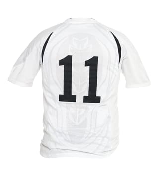 Football shirt with number 11 isolated on white background