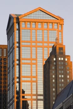 Evening in Downtown - buildings of Chicago.