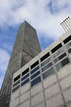 Hancock Tower and surrounding buildings.