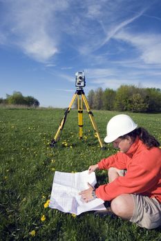 Analizing a map - spring land surveying.