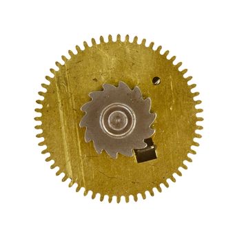 Detail of the old cogwheel - gear - on white background