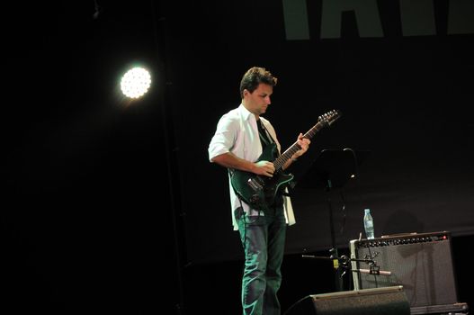SAALFELDEN, AUSTRIA - AUG 28: Michel Delville of the Band TZGIV performing at Jazzfestival Saalfelden at Congresscenter Saalfelden, Austria. 