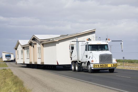Transporting portable homes - New Mexico.
