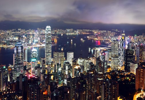 city at night, Hong Kong