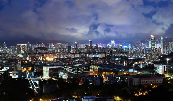 Hong Kong downtown at night