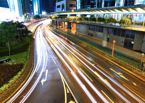 traffic in city at night
