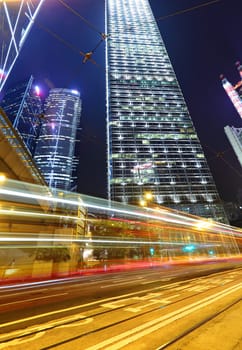 traffic in city at night