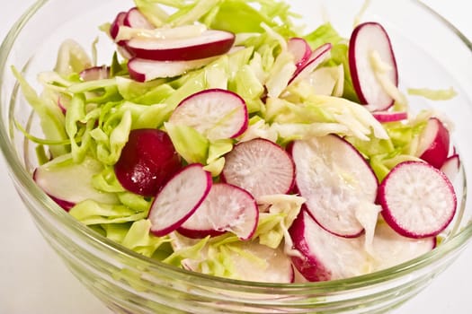 food series: healthy radish and cabbage salad