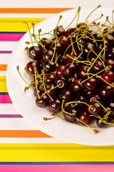 food series: tasty fresh red cherry on the plate