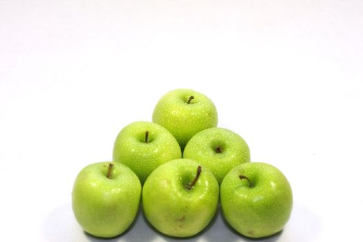 apples, green, a, pyramid, wet, a, drop, fruit, vitamins, meal, food, a, food.
