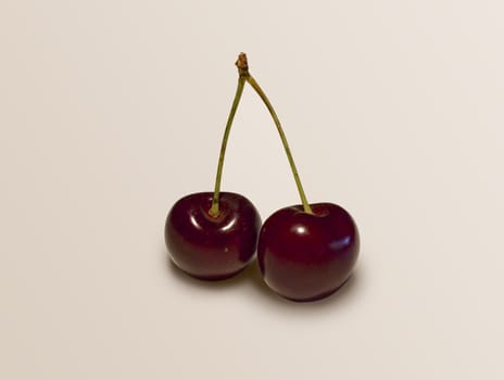 two red cherries
