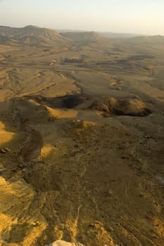 crater of volcano in Mitspe Ramon desert