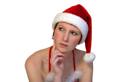 portrait of a beautifull girl dressed up for christmas.
File has a clipping path for your covenience.