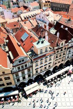 Old Praha square from birdview