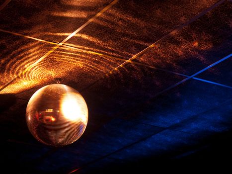 Mirror ball under the ceiling of a night club