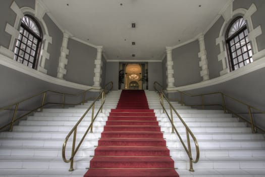 Grand Entrance Staircase to Historic Building Lobby