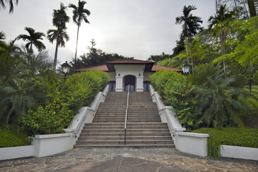 Historic Raffles House on Fort Canning Hill Park Singapore