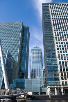 Canary Wharf famous skyscrapers of London's financial district