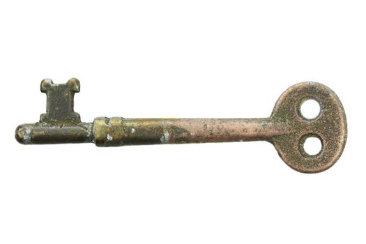 Skeleton key isolated on a white background with clipping path included.