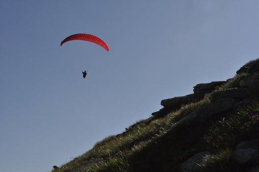 paraglider in the sunset