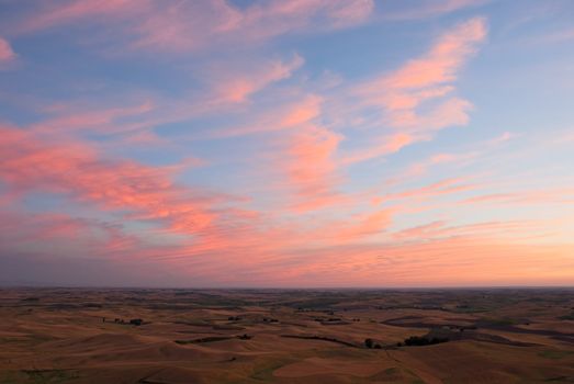 Clouds over the Palouse at sunset, Steptoe Butte State Park, Whitman County, Washington, USA