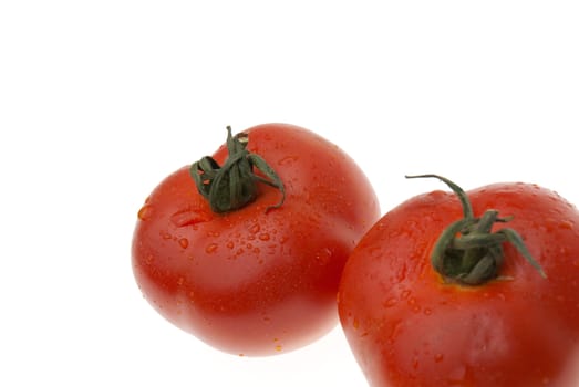 The red tomatoes isolated on white background.