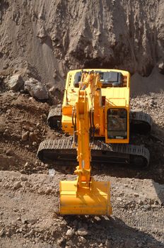 Excavator working at a conctuction site