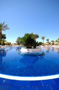 Swimming pool and clear sky